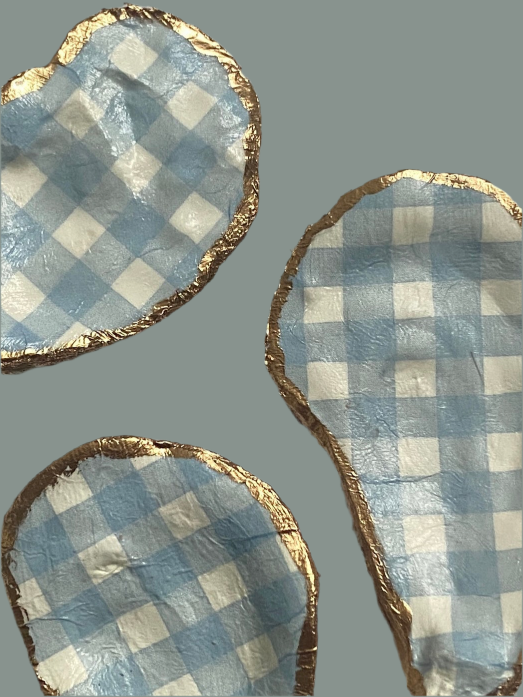 Gingham Oyster Trinket Dish