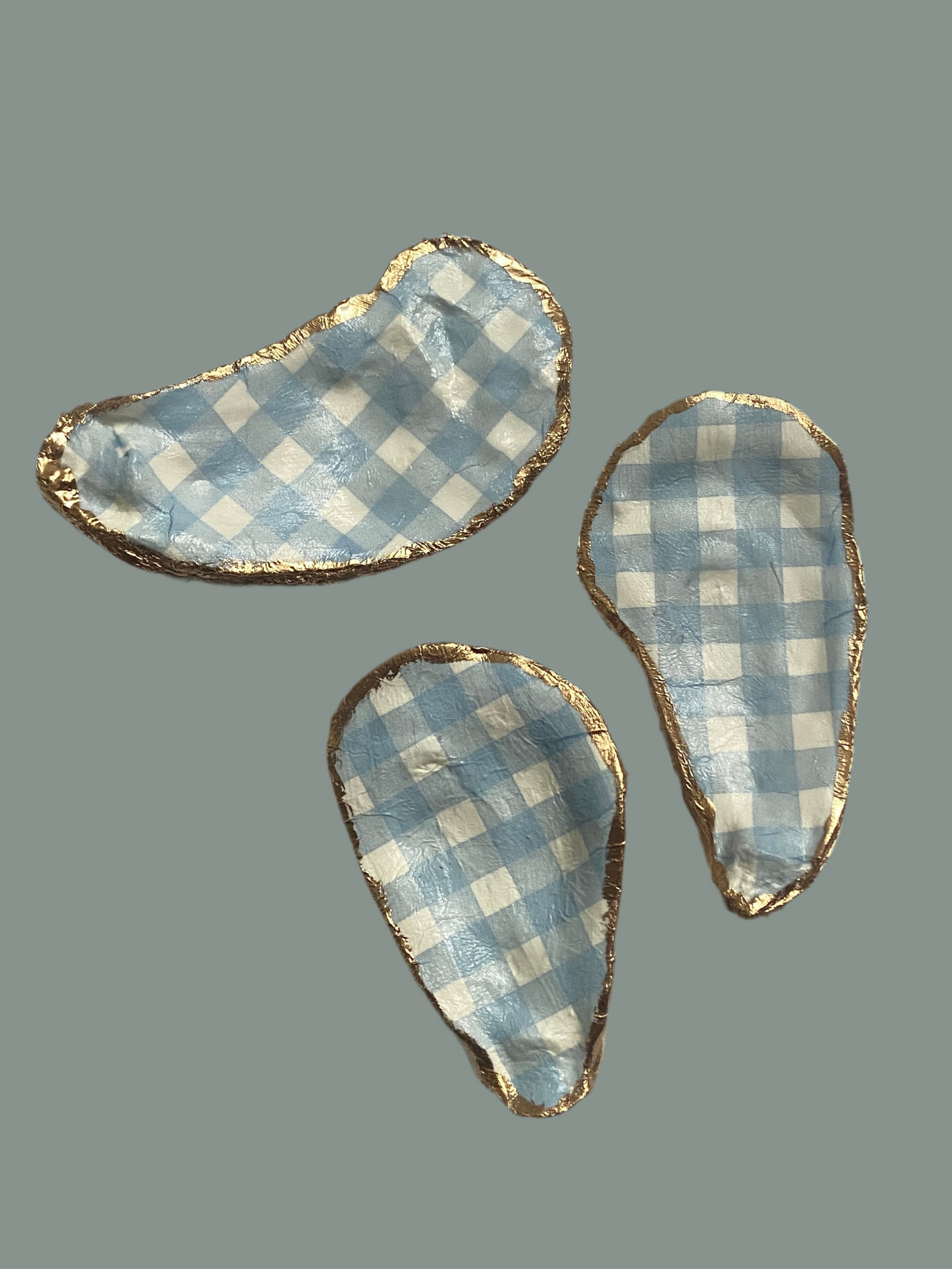 Gingham Oyster Trinket Dish